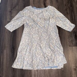Periwinkle and white lace overlay dress